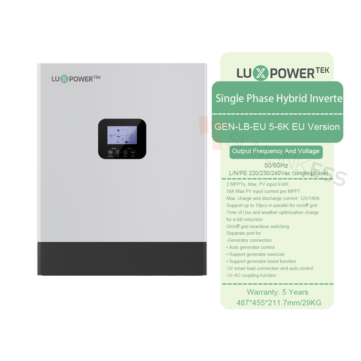 LuxPower Gen-LB-UE 3-6K Inversor de energia solar híbrida